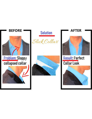 Soporte de Cuello de Camisa Slick Collar con 3 Tamaños Ajustables