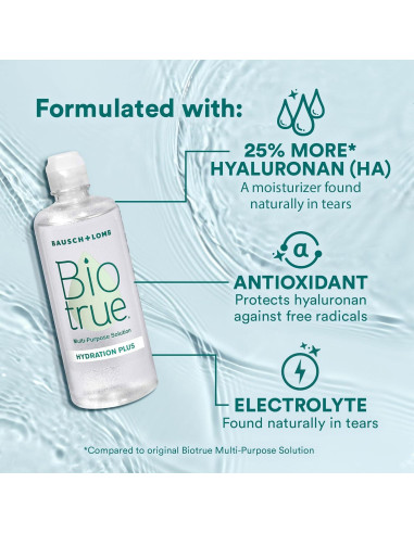 Solución Multiusos Biotrue Hydration Plus 295.74 ml Bausch + Lomb
