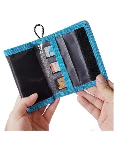 Billetera Plegable para 15 Tarjetas SD CamKix - Negro/Azul Billetera Plegable para 15 Tarjetas SD CamKix - Negro/Azul