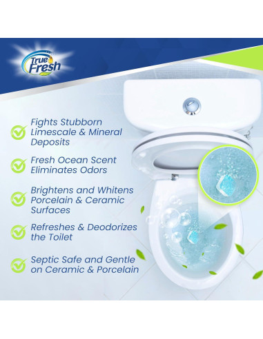Tabletas Limpiadoras de Inodoro True Fresh 26 Unidades - Aroma Océano Fresco