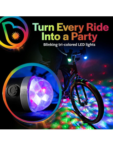 Luz LED Disco para Bicicleta Brightz CruzinBrightz - Tricolor