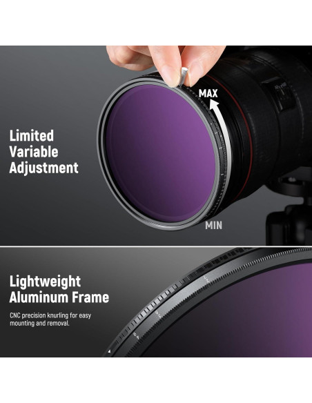 Filtro ND Variable Neewer 49mm ND2-32 y ND32 Magnético Filtro ND Variable Neewer 49mm ND2-32 y ND32 Magnético