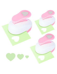 Juego de 3 Perforadoras Corazón Rosa LOVEINUSA para Manualidades