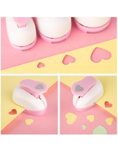 Juego de 3 Perforadoras Corazón Rosa LOVEINUSA para Manualidades