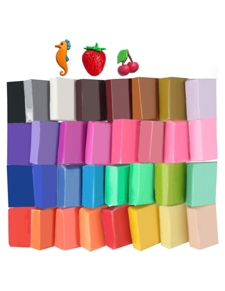 Juego de Arcilla Polimérica Suave Tomorotec 32 Colores 8.5g Juego de Arcilla Polimérica Suave Tomorotec 32 Colores 8.5g