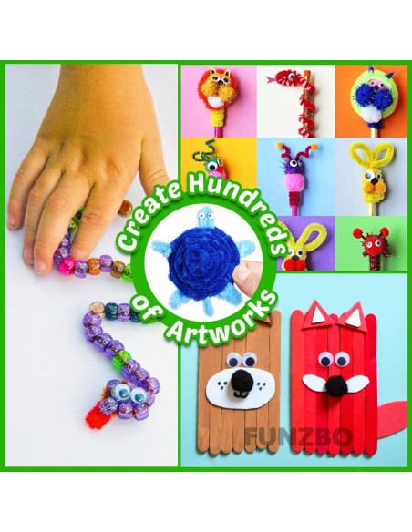 Kit de Manualidades FUNZBO 1200 Piezas para Niños 4-8 Años Kit de Manualidades FUNZBO 1200 Piezas para Niños 4-8 Años