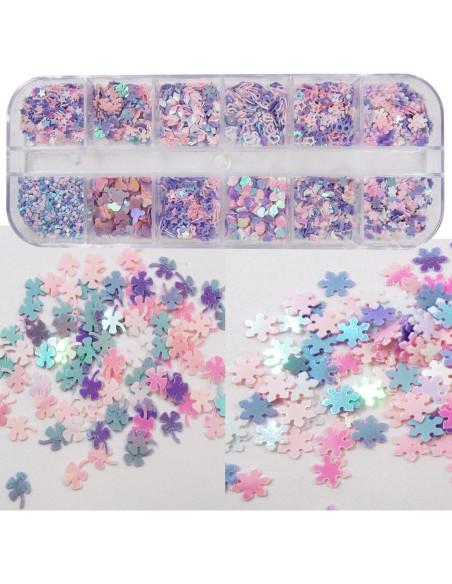 LuckForever Copos de Brillo Iridiscente para Uñas 2 Paquetes LuckForever Copos de Brillo Iridiscente para Uñas 2 Paquetes