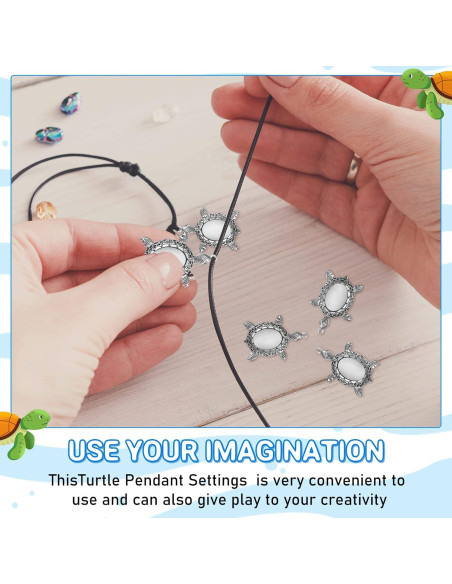 40 Piezas Configuraciones Colgante Tortuga Plata Antigua DIY 40 Piezas Configuraciones Colgante Tortuga Plata Antigua DIY