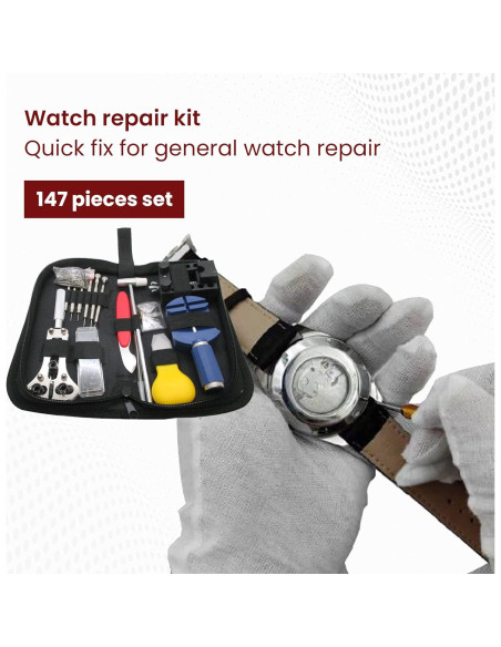 Kit de Reparación de Reloj Gadgetime 147 Piezas con Estuche Kit de Reparación de Reloj Gadgetime 147 Piezas con Estuche