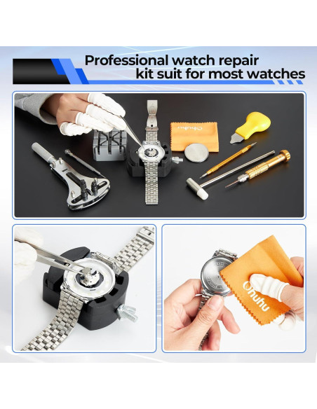Kit de Reparación de Reloj Ohuhu 192 PCS Profesional con Bolsa Kit de Reparación de Reloj Ohuhu 192 PCS Profesional con Bolsa