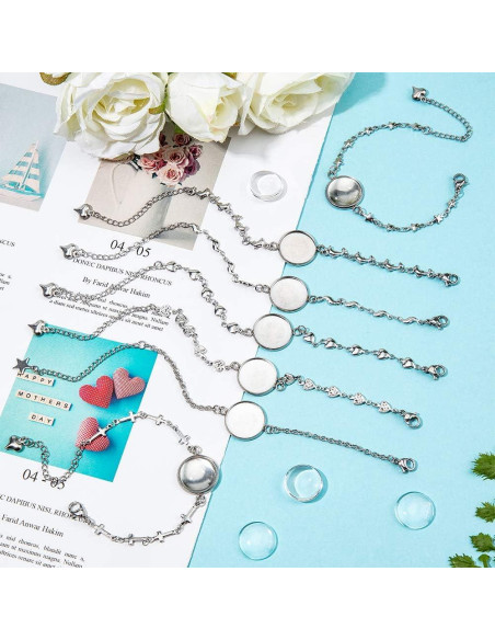 Kit de Pulseras DIY PH PandaHall 28 Piezas Acero Inoxidable Kit de Pulseras DIY PH PandaHall 28 Piezas Acero Inoxidable