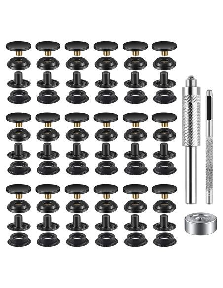 Kit de Broches a Presión Moocci 10 Juegos 15mm Negro Kit de Broches a Presión Moocci 10 Juegos 15mm Negro
