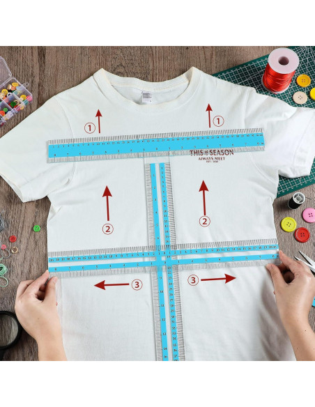 Juego de 3 Reglas de Alineación para Camisetas Oudain 43 cm Juego de 3 Reglas de Alineación para Camisetas Oudain 43 cm