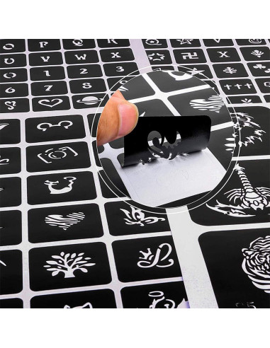 Kit de Plantillas de Tatuaje Temporal Koogel 524 PCS A4