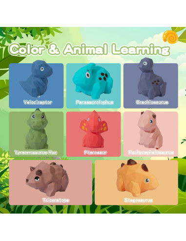 Juguetes de Baño Dinosaurio AMCHSURI 8 Piezas Seguros