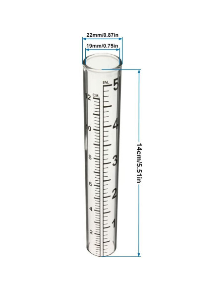 Medidor de lluvia 12.7 cm Mateda con soporte de acero inoxidable Medidor de lluvia 12.7 cm Mateda con soporte de acero inoxidable