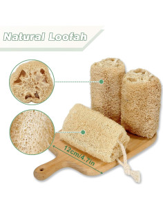 Esponja de Lufa Natural Orgánica Balifeel Set de 6 Piezas 2