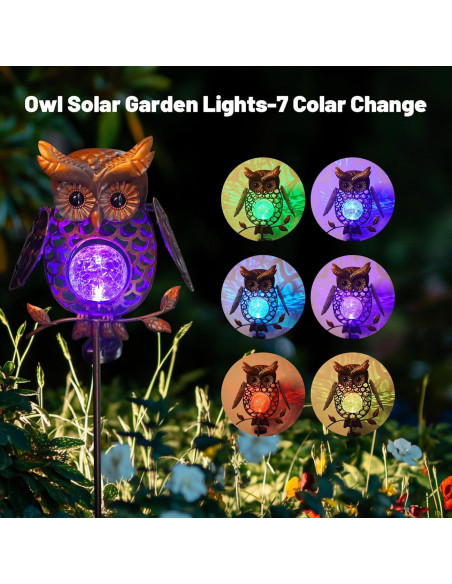 Luces Solares Decorativas HONGLAND Búho para Jardín 121.9 cm Luces Solares Decorativas HONGLAND Búho para Jardín 121.9 cm
