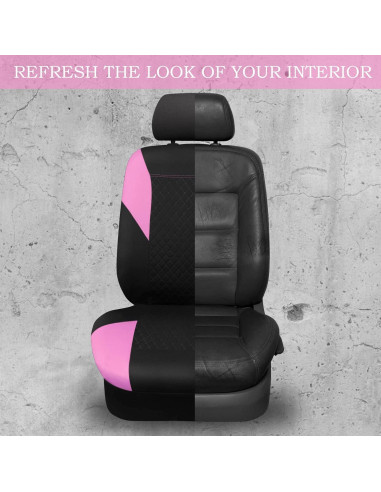 Fundas de Asiento Universales CAR PASS - Juego Completo Negro/Rosa