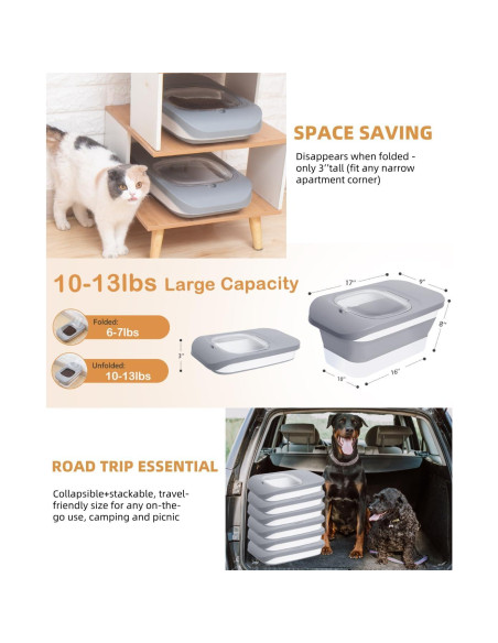 Contenedor de Almacenamiento de Comida para Perros DDMOMMY 5.9 kg Plegable Contenedor de Almacenamiento de Comida para Perros DDMOMMY 5.9 kg Plegable