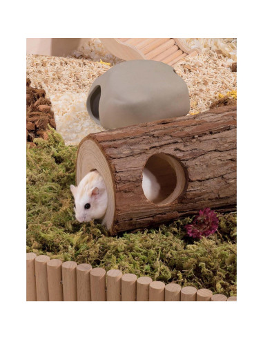 Túnel de Madera Natural Niteangel para Hámster y Ratones 5 cm