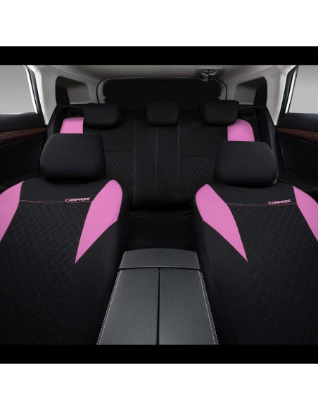 Fundas de Asiento Universales CAR PASS - Juego Completo Negro/Rosa Fundas de Asiento Universales CAR PASS - Juego Completo Negro/Rosa
