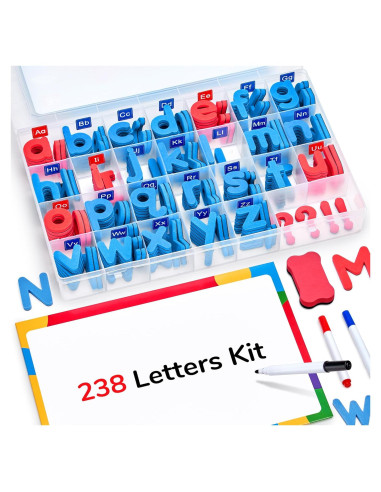 Kit de Letras Magnéticas Gamenote 238 Pcs con Tablero Doble Cara