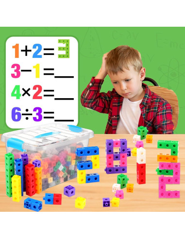 119 Piezas Cubos Manipulativos Sonwyoung con Tarjetas STEM