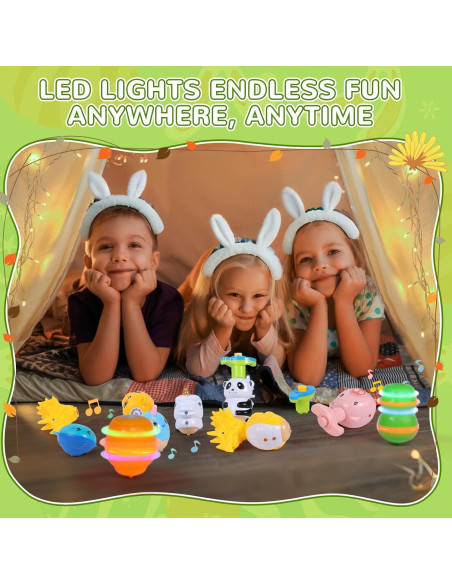 Trompos Iluminados SCIONE 10 Pcs para Niños - Juguetes de Fiesta Trompos Iluminados SCIONE 10 Pcs para Niños - Juguetes de Fiesta