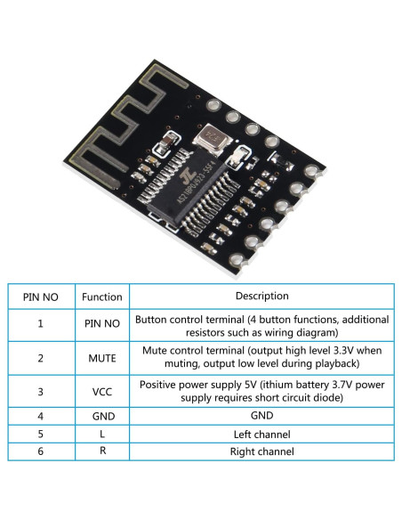 Placa Decodificadora MP3 Bluetooth 4.2 QCCAN M18 Inalámbrica Placa Decodificadora MP3 Bluetooth 4.2 QCCAN M18 Inalámbrica