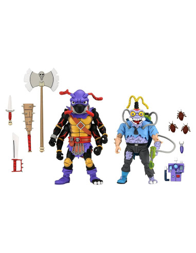 Set de Figuras de Acción NECA Tortugas Ninja 7" Antrax y Scumbug