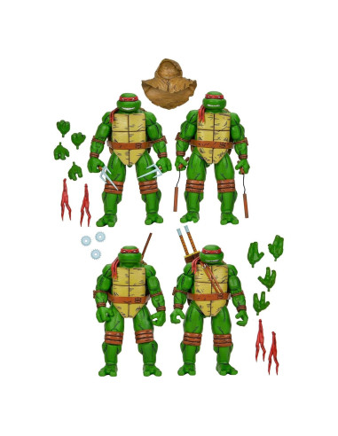 Paquete de 4 Figuras de Acción Tortugas Ninja NECA 18 cm