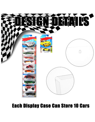 Estuche Transparente para Modelos de Coches Hlimior - 12 Piezas