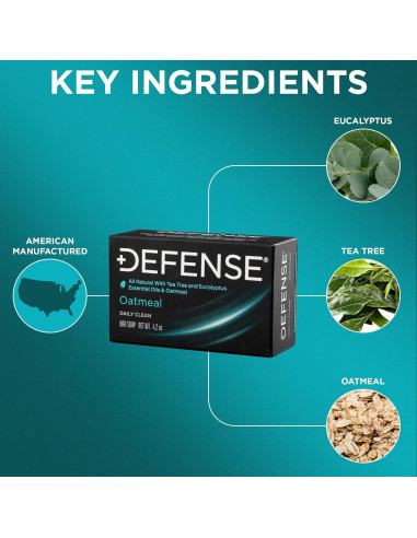 Jabón en Barra Natural Defense para Hombres 119g - Avena y Eucalipto