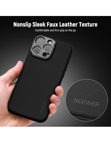 Funda Protectora NEEWER para iPhone 16 Pro Max - TPU/PC, Montajes de Lente 17mm, Adaptador Filtro 67mm, Antideslizante, Negro