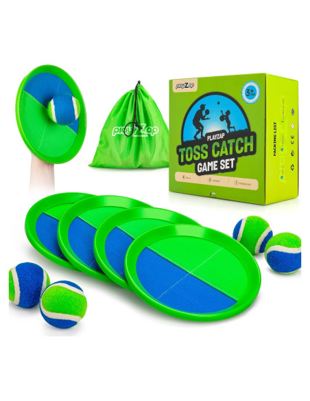 Juego de Lanzar y Atrapar PlayZap - Set de 4 Palas y Pelotas Juego de Lanzar y Atrapar PlayZap - Set de 4 Palas y Pelotas