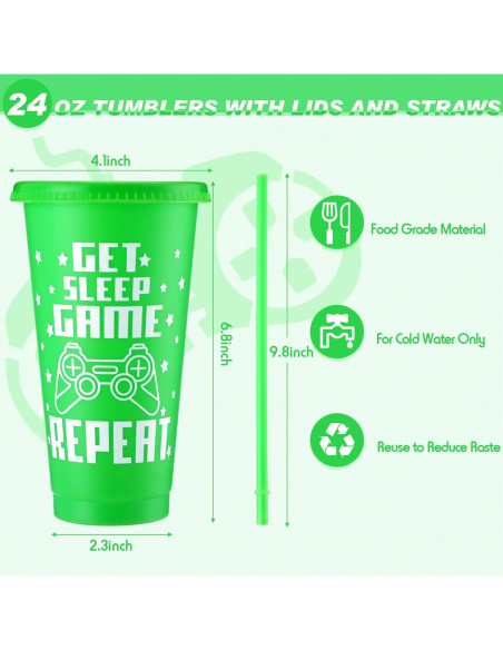 Vasos de Plástico Reutilizables Mifoci para Fiesta Gamer 12 Pcs Vasos de Plástico Reutilizables Mifoci para Fiesta Gamer 12 Pcs