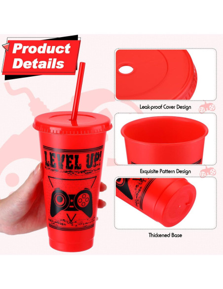 Vasos de Plástico Reutilizables Mifoci para Fiesta Gamer 12 Pcs Vasos de Plástico Reutilizables Mifoci para Fiesta Gamer 12 Pcs