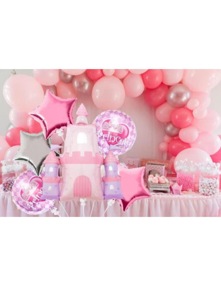 Globos de Fiesta Princesa Mylar Rosa 6 Piezas 81.5x76.2cm Globos de Fiesta Princesa Mylar Rosa 6 Piezas 81.5x76.2cm