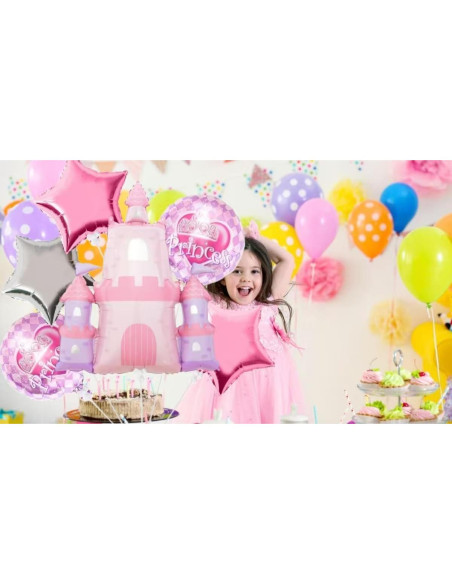 Globos de Fiesta Princesa Mylar Rosa 6 Piezas 81.5x76.2cm Globos de Fiesta Princesa Mylar Rosa 6 Piezas 81.5x76.2cm