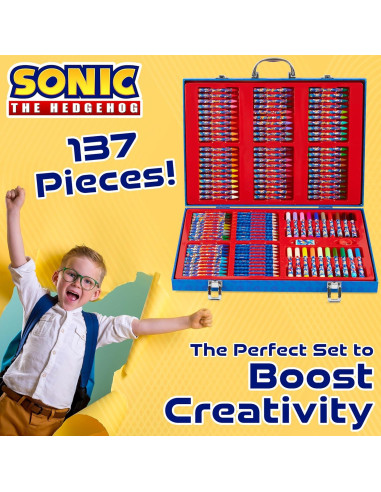 Kit de Dibujo Sonic The Hedgehog 137 Piezas Estuche Arte