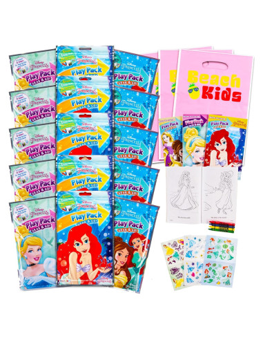 Juego de 15 Paquetes de Fiesta Princesa Disney con Libros y Stickers