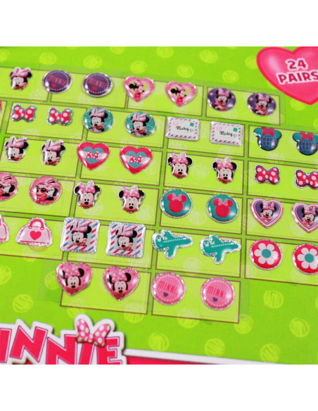 Set de Pendientes de Calcomanía Disney Junior Minnie Mouse 24 Pares Set de Pendientes de Calcomanía Disney Junior Minnie Mouse 24 Pares