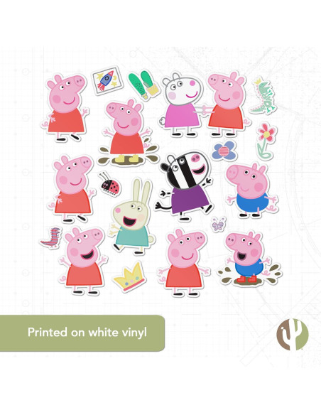 Calcomanías Peppa Pig - 19 Calcomanías Vinilo Premium 21.6x27.9cm Calcomanías Peppa Pig - 19 Calcomanías Vinilo Premium 21.6x27.9cm