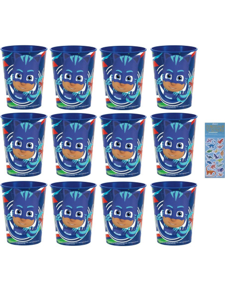 Paquete Fiesta Cumpleaños PJ Masks Unique - 12 Vasos Reutilizables 473ml Paquete Fiesta Cumpleaños PJ Masks Unique - 12 Vasos Reutilizables 473ml