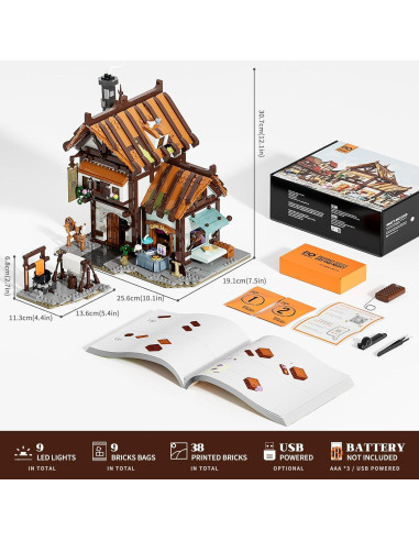 Set de Ladrillos Tienda de Sastre Medieval FUNWHOLE 1994 Pcs