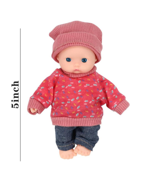 Muñecas Mini Bebé ONEST 5 Pulgadas con Ropa Hecha a Mano Muñecas Mini Bebé ONEST 5 Pulgadas con Ropa Hecha a Mano