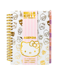 Agenda Hello Kitty Tapa Dura 70 Páginas con Stickers Kawaii