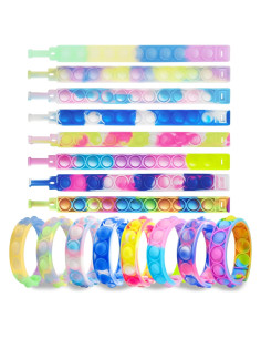 16 Pulseras Fidget Pop IERKEIE para Niños y Adultos