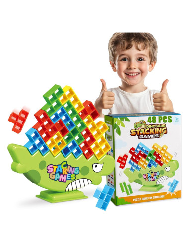Juego de Equilibrio Apilable Dinosaurio 3D Heyilong 48 Piezas